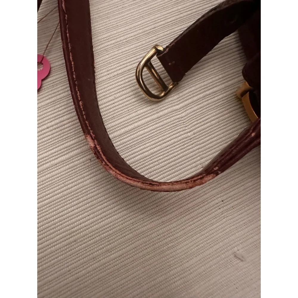 Cartier Burgundy Leather Gold Crossbody Bag w/COA - Picture 2 of 6